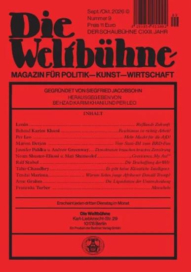 Weltbühne Ausgabe 2026009
