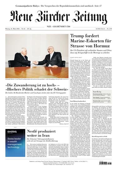 NZZ Neue Zürcher Zeitung Ausgabe 2026012