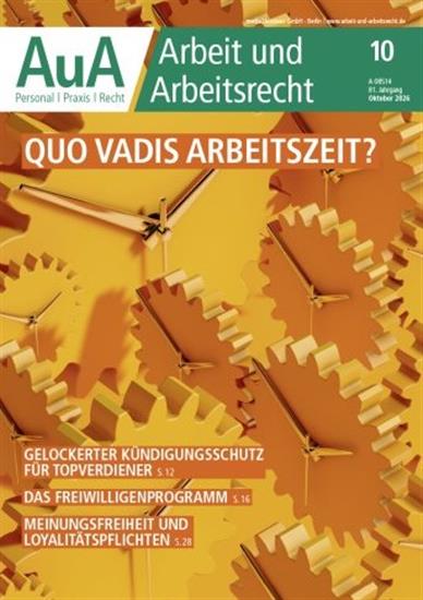 Arbeit und Arbeitsrecht - AuA Ausgabe 2026010