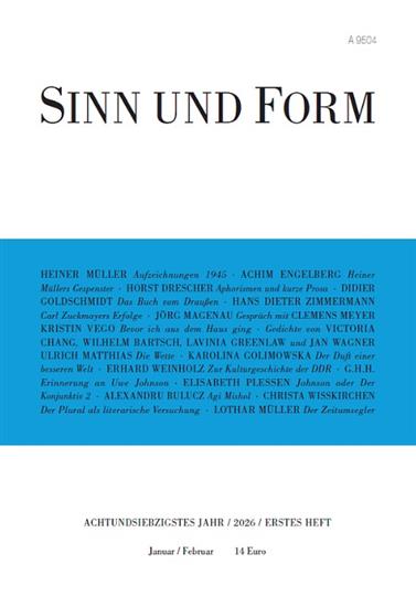 Sinn und Form Ausgabe 2026001