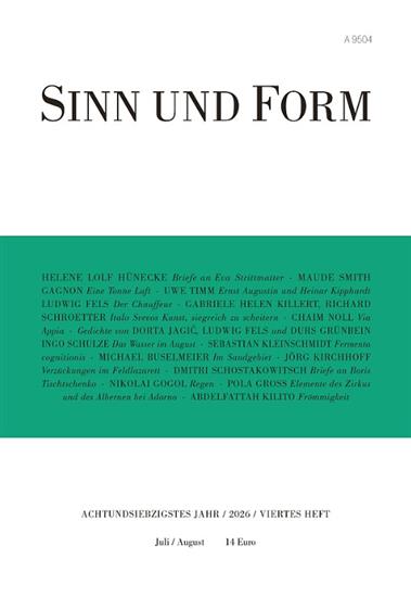 Sinn und Form Ausgabe 2026004