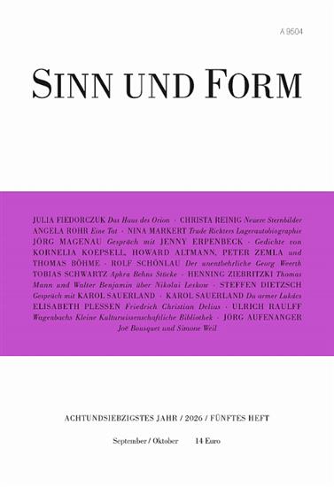 Sinn und Form Ausgabe 2026005