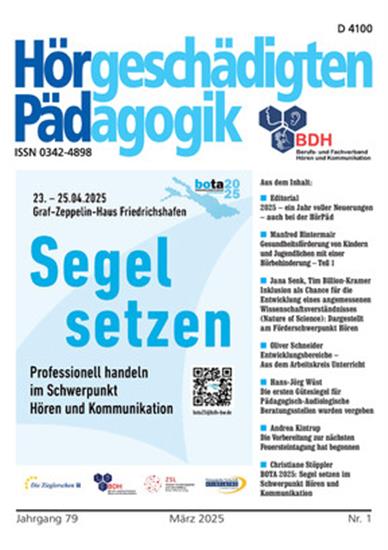 Hörgeschädigtenpädagogik Ausgabe 2025001