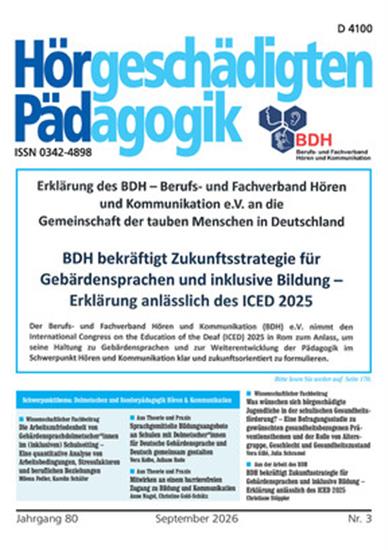 Hörgeschädigtenpädagogik Ausgabe 2026003