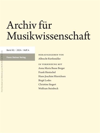Archiv für Musikwissenschaft Ausgabe 2024004