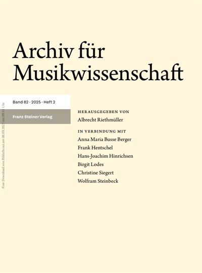 Archiv für Musikwissenschaft Ausgabe 2025002