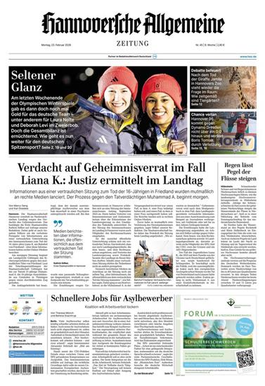 Hannoversche Allgemeine Zeitung Ausgabe 2026009