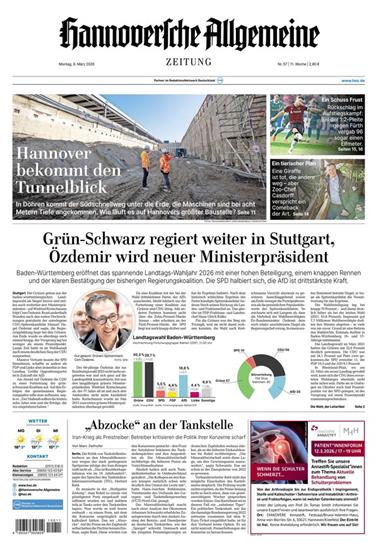 Hannoversche Allgemeine Zeitung Ausgabe 2026011