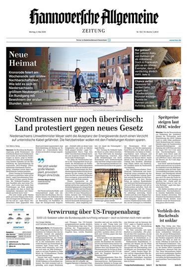 Hannoversche Allgemeine Zeitung Ausgabe 2026019