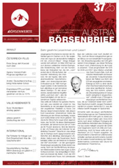 Austria Börsenbrief (Print) Ausgabe 2025037