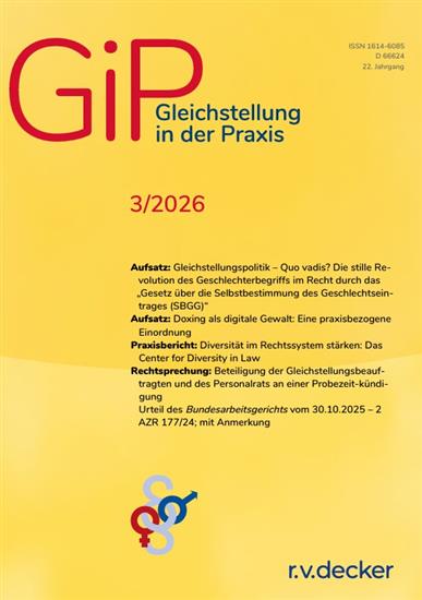 Gleichstellung in der Praxis Ausgabe 2026003