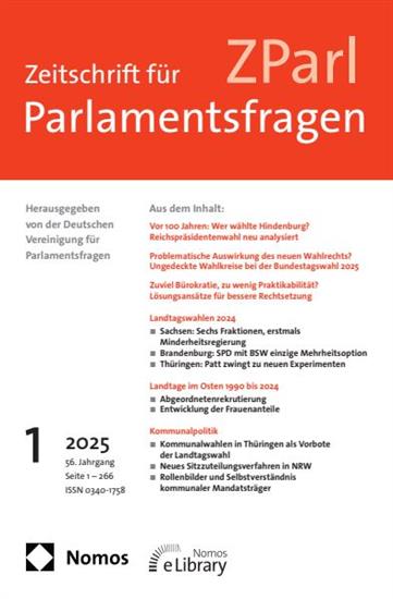 Zeitschrift für Parlamentsfragen Ausgabe 2025001