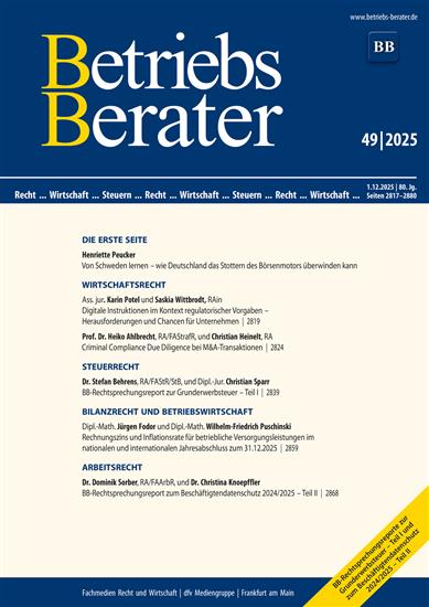 Betriebs-Berater Ausgabe 2025049