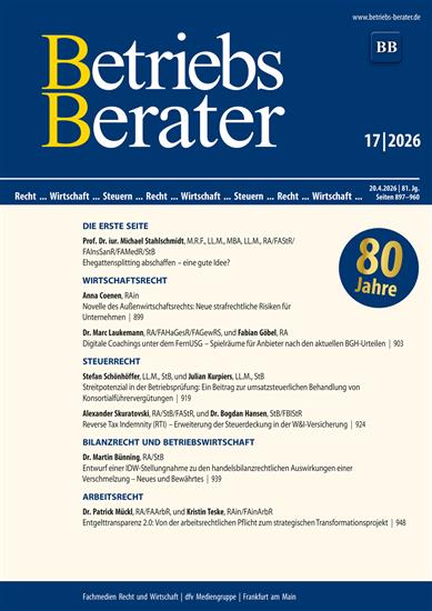 Betriebs-Berater Ausgabe 2026017