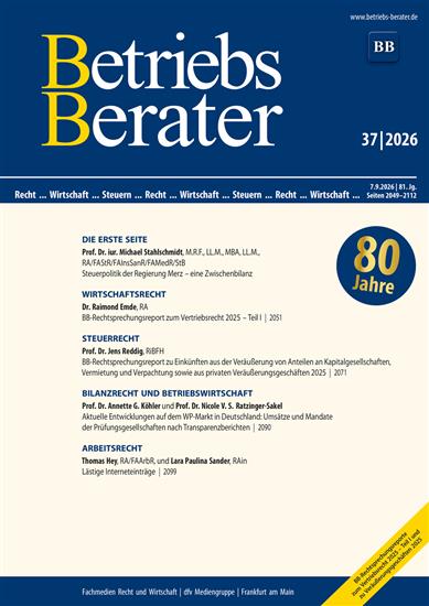 Betriebs-Berater Ausgabe 2026037