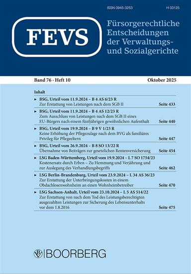 Fürsorgerechtliche Entscheidungen... - FEVS Ausgabe 2025010