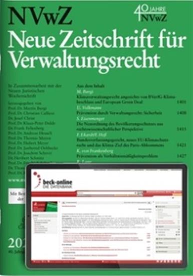 Neue Zeitschrift für Verwaltungsrecht - NVwZ Ausgabe 2025019