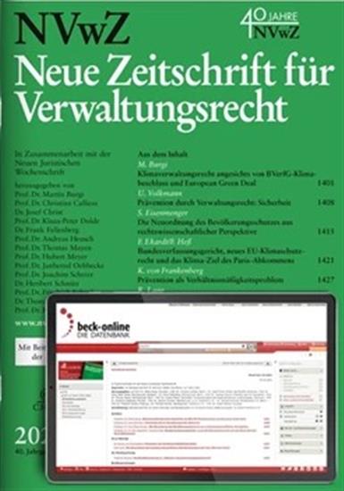 Neue Zeitschrift für Verwaltungsrecht - NVwZ Ausgabe 2025020
