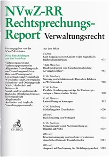 Rechtsprechungs-Report Verwaltungsrecht - NVwZ-RR Ausgabe 2025018