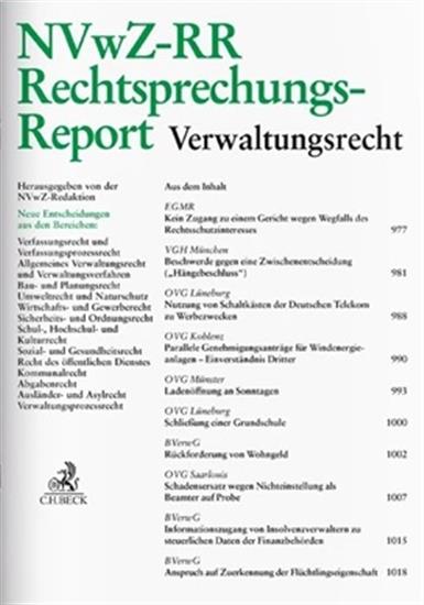 Rechtsprechungs-Report Verwaltungsrecht - NVwZ-RR Ausgabe 2025019