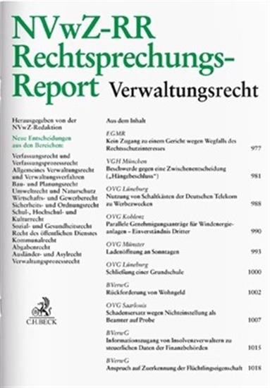 Rechtsprechungs-Report Verwaltungsrecht - NVwZ-RR Ausgabe 2026001