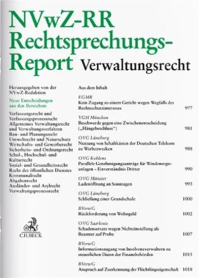 Rechtsprechungs-Report Verwaltungsrecht - NVwZ-RR Ausgabe 2026008