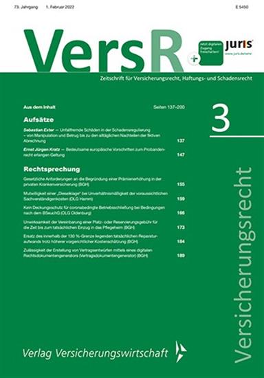 Versicherungsrecht - VersR Ausgabe 2026006