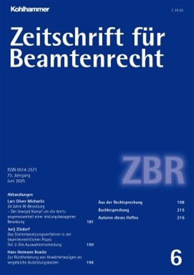 Zeitschrift für Beamtenrecht Ausgabe 2025009