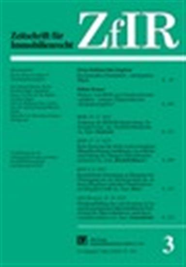 Zeitschrift für Immobilienrecht - ZfIR Ausgabe 2026001