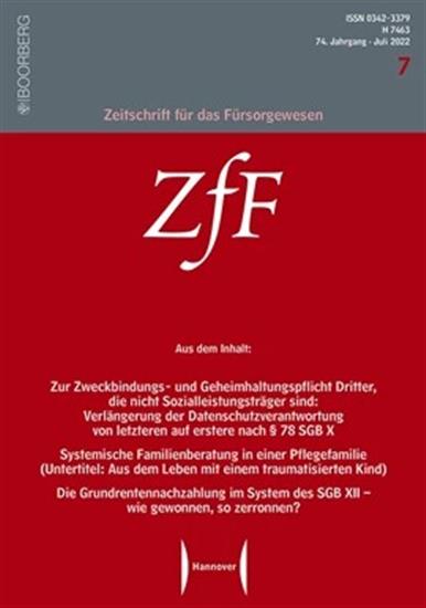 Zeitschrift für das Fürsorgewesen - ZfF Ausgabe 2026001