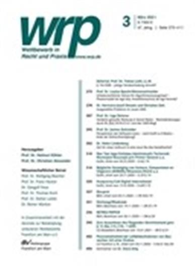 Wettbewerb in Recht und Praxis - wrp Ausgabe 2025012