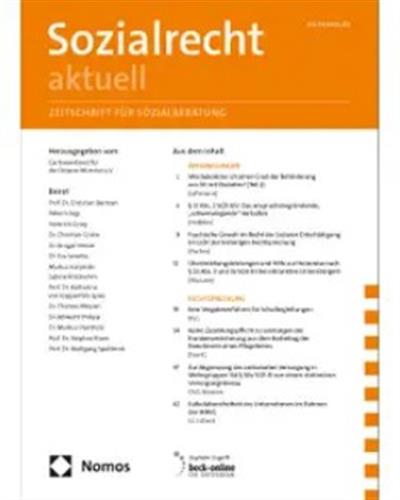Sozialrecht aktuell Ausgabe 2026001