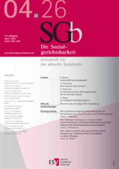 Sozialgerichtsbarkeit - SGb Ausgabe 2026004