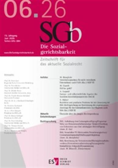 Sozialgerichtsbarkeit - SGb Ausgabe 2026006