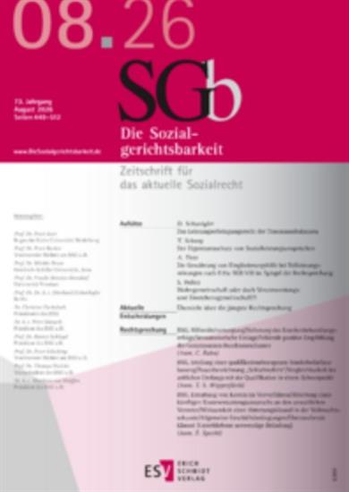 Sozialgerichtsbarkeit - SGb Ausgabe 2026008