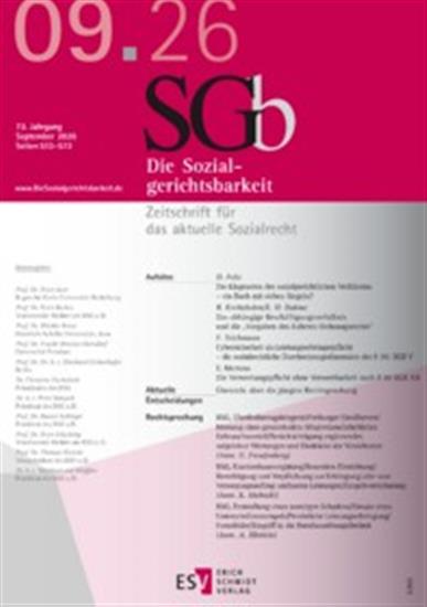 Sozialgerichtsbarkeit - SGb Ausgabe 2026009