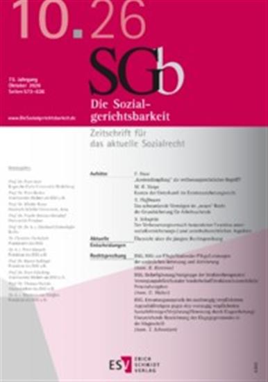 Sozialgerichtsbarkeit - SGb Ausgabe 2026010