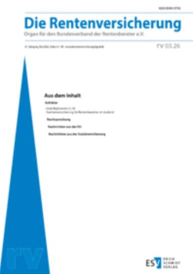 Rentenversicherung - RV Ausgabe 2026003