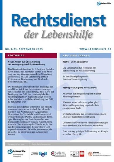 Rechtsdienst der Lebenshilfe Ausgabe 2025003