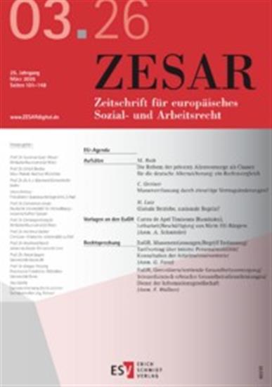 Zesar - Zeitschrift für europäisches Sozial- und Arbeitsrecht Ausgabe 2026003