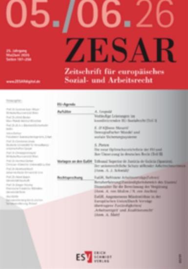 Zesar - Zeitschrift für europäisches Sozial- und Arbeitsrecht Ausgabe 2026005