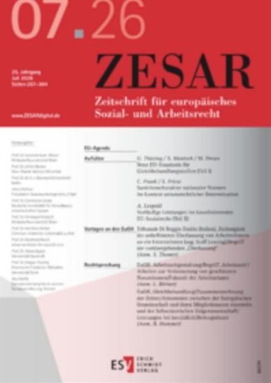 Zesar - Zeitschrift für europäisches Sozial- und Arbeitsrecht Ausgabe 2026007