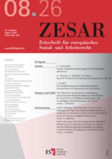 Zesar - Zeitschrift für europäisches Sozial- und Arbeitsrecht Ausgabe 2026008