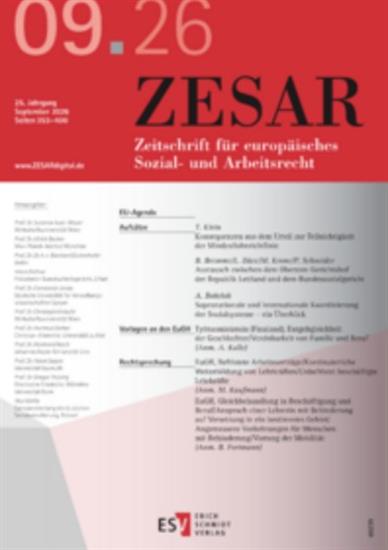 Zesar - Zeitschrift für europäisches Sozial- und Arbeitsrecht Ausgabe 2026009