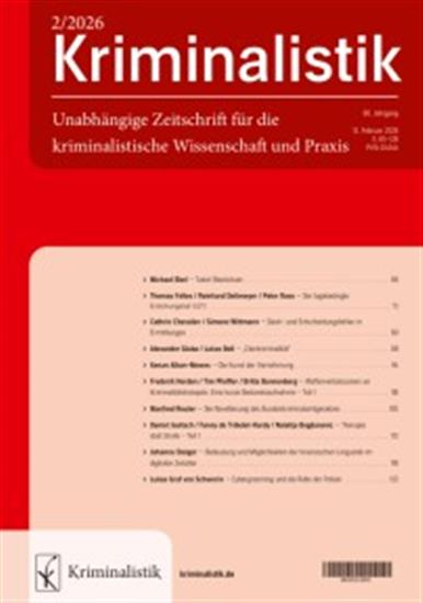 Kriminalistik Ausgabe 2026002