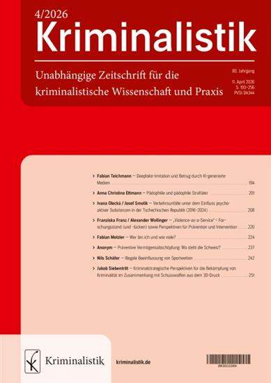 Kriminalistik Ausgabe 2026004
