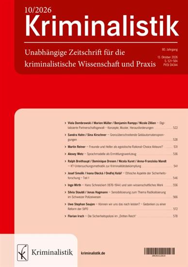 Kriminalistik Ausgabe 2026010