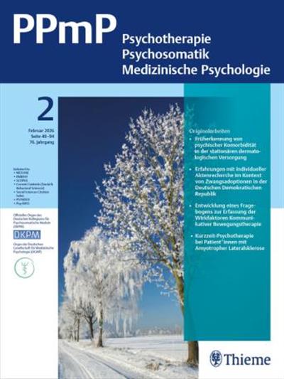 Psychotherapie, Psychosomatik, Med. Psychologie Ausgabe 2026002