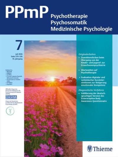 Psychotherapie, Psychosomatik, Med. Psychologie Ausgabe 2026007
