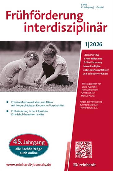 Frühförderung interdisziplinär Ausgabe 2026001